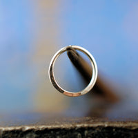 Silver Hammered Nose Ring