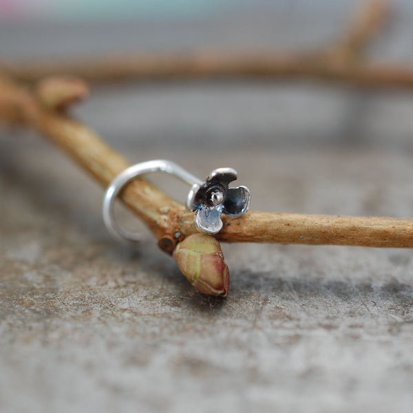 Flower Nose Stud - Where Silver Blooms
