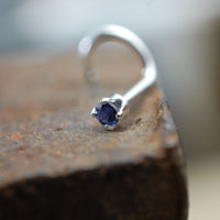 sterling nose stud with gem