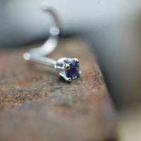 2mm stone nose stud silver