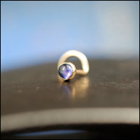 iolite gemstone in yellow gold nose jewelry