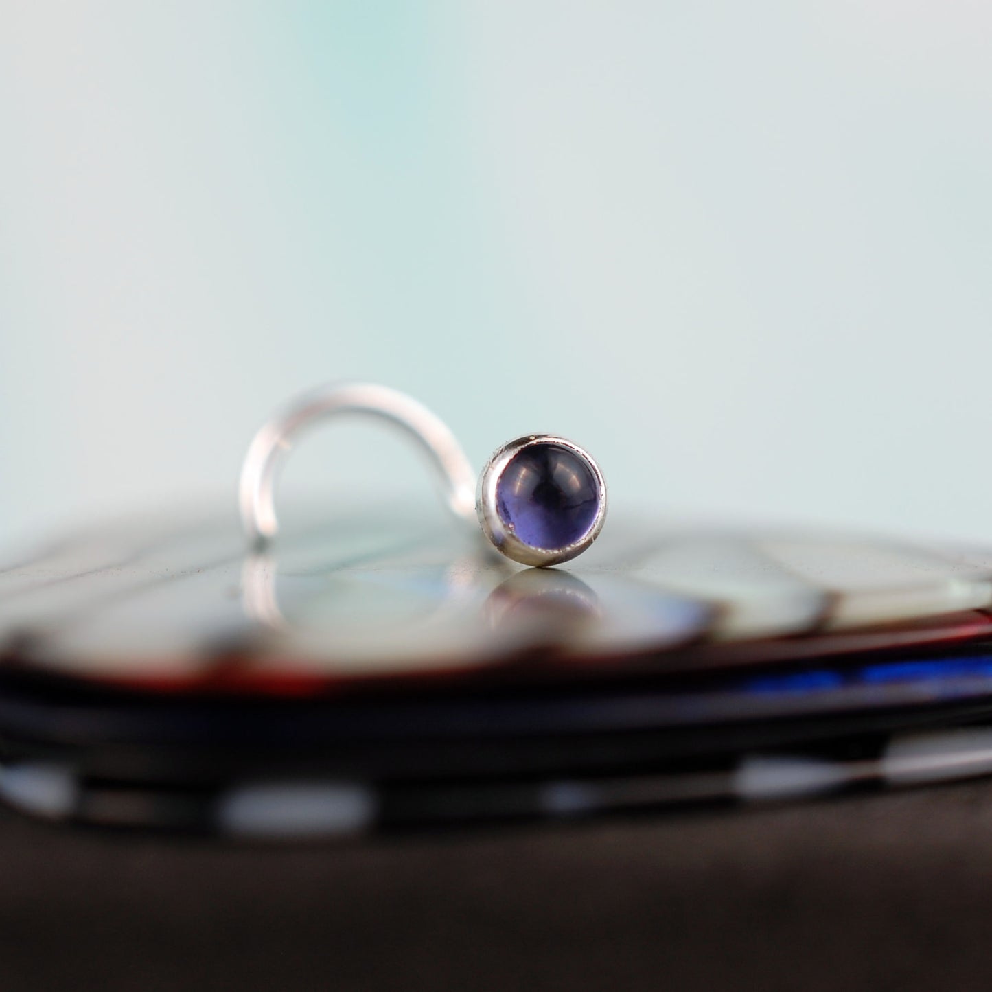iolite and sterling silver nose jewelry