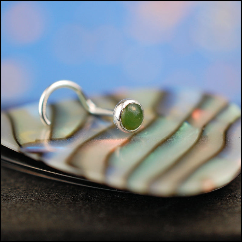Jade Nose Stud Sterling Silver Nose Stud Jade Nose Jewelry