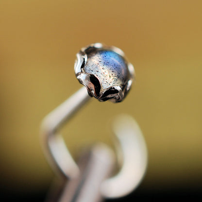 labradorite gemstone nose stud