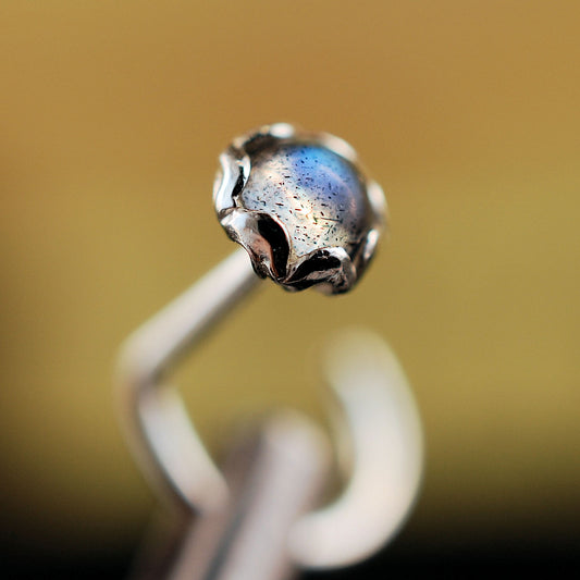 labradorite gemstone nose stud