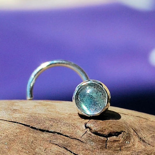 labradorite gemstone nose stud