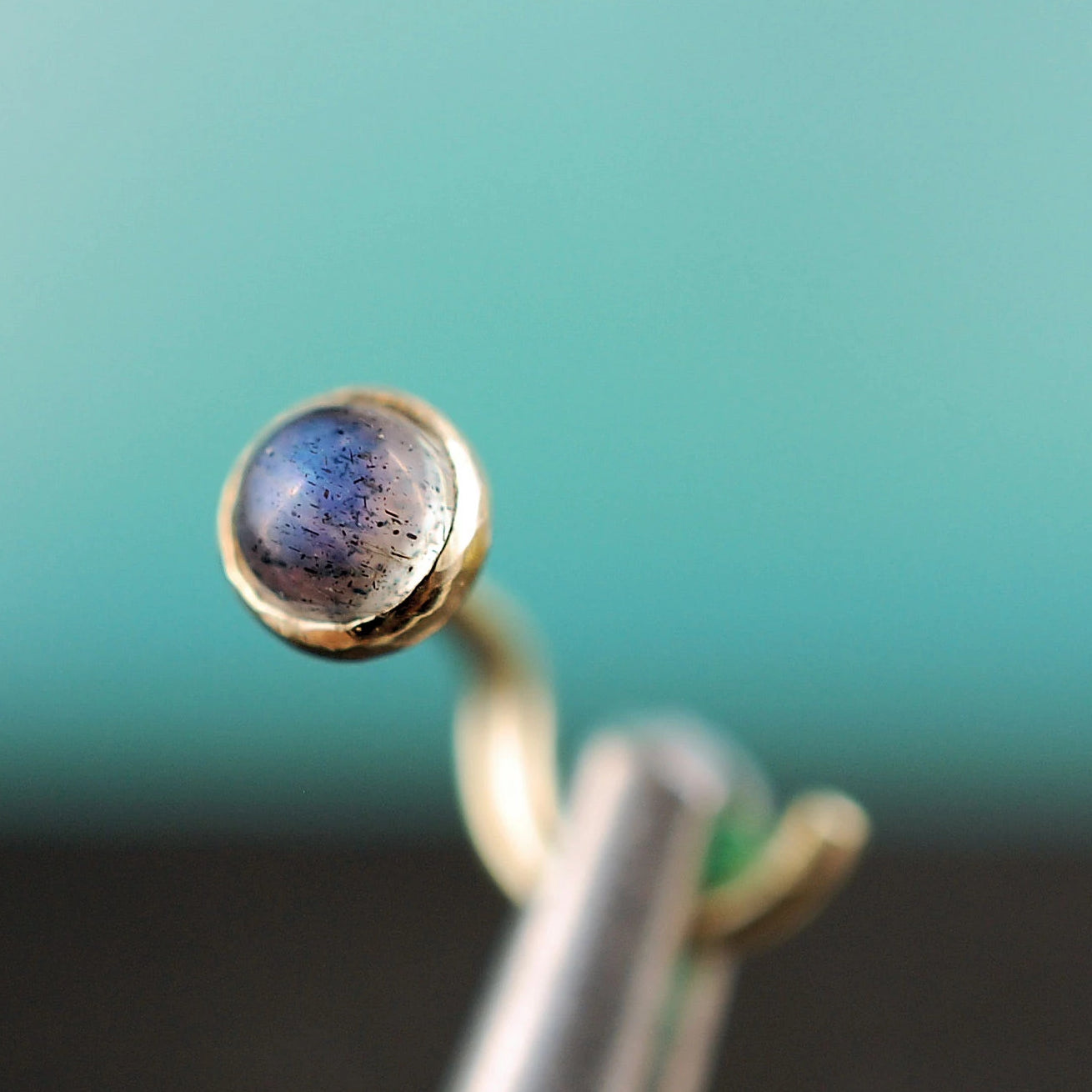 labradorite gemstone nose stud