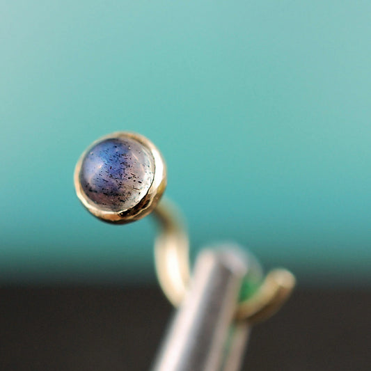 labradorite gemstone nose stud