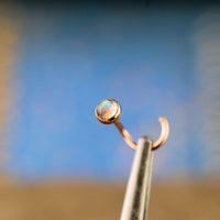 14 karay rose gold nose jewelry with labradorite