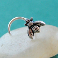 bee nose stud in sterling silver