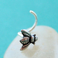sterling silver bee nose pin