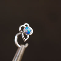 blue opal lotus sterling silver nose jewelry