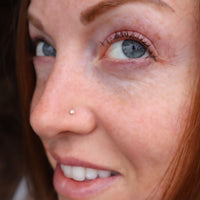 Rose gold mini spiral nose stud