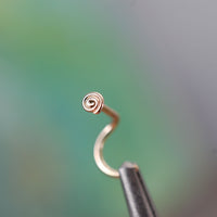 small gold flat nose stud