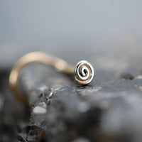 gold spiral nose stud nickel free