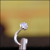 nickel-free sterling silver nose jewelry with rainbow moonstone