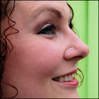 sterling silver music note nose stud