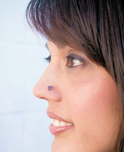 Mystic Topaz Nose Stud in Unique Bold Style