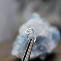 Silver Nose Ring - Organic Open Spiral
