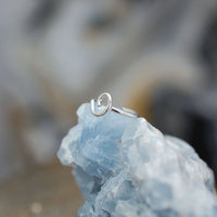 Silver Nose Ring - Organic Open Spiral