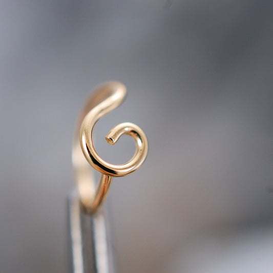 gold spiral coil nose ring