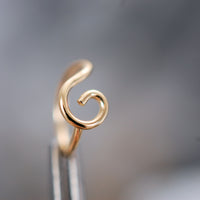 gold spiral coil nose ring