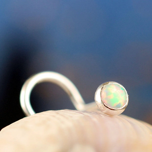 3mm opal nose stud