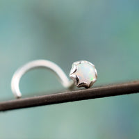 dainty opal gemstone nose stud