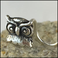 dainty owl nose stud in nickel-free sterling silver