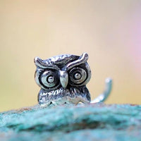 sterling silver nose stud with owl