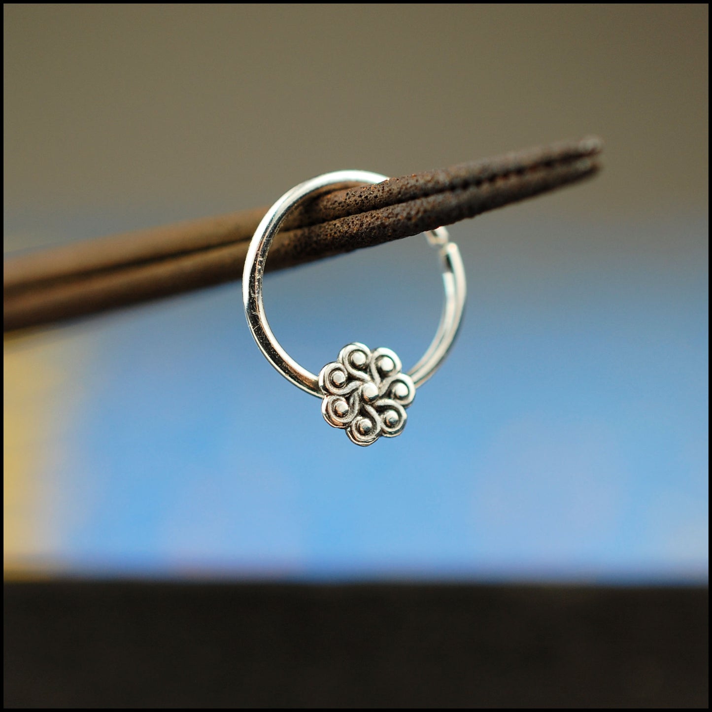 dainty septum ring in sterling silver