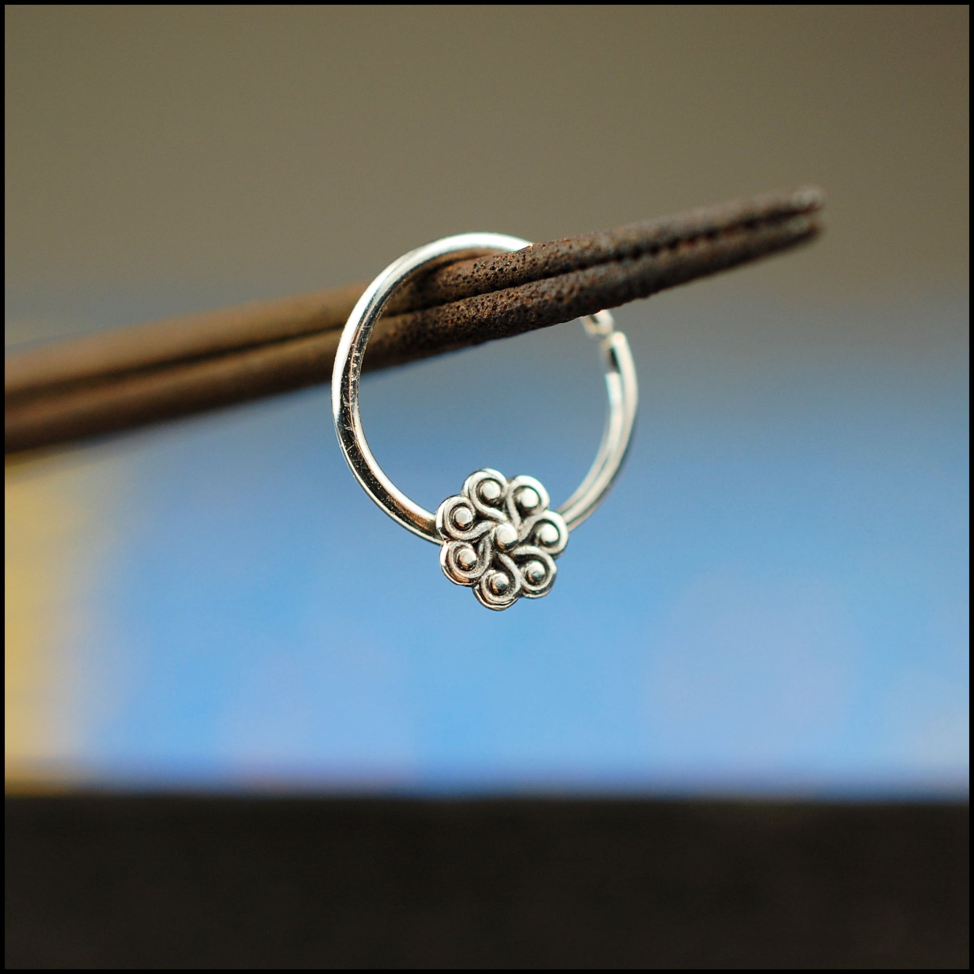 dainty septum ring in sterling silver