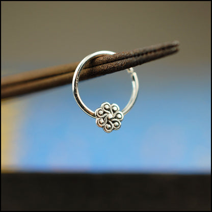 nickel-free sterling silver nose jewelry with tiny flower