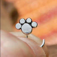 dainty paw print nose stud