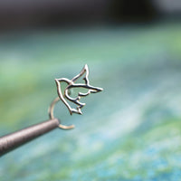 Peace Dove Bird Nose Stud in Sterling Silver