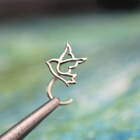 Peace Dove Bird Nose Stud in Sterling Silver