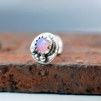 pink opal nose stud