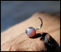 4mm opal nose stud in sterling silver