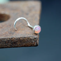 pink opal nose ring