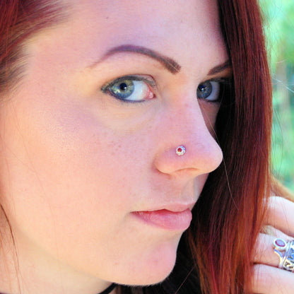 sterling silver carnelian nose jewelry