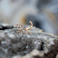 Rose Gold Snake Nose Stud in Solid 14 Karat Gold