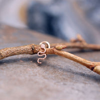 Rose Gold Snake Nose Stud in Solid 14 Karat Gold