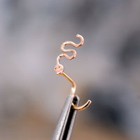 Rose Gold Snake Nose Stud in Solid 14 Karat Gold