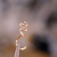 Rose Gold Snake Nose Stud in Solid 14 Karat Gold