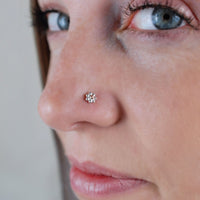 Daisy Nose Stud with Rose Gold Center