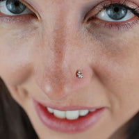 Daisy Nose Stud with Rose Gold Center