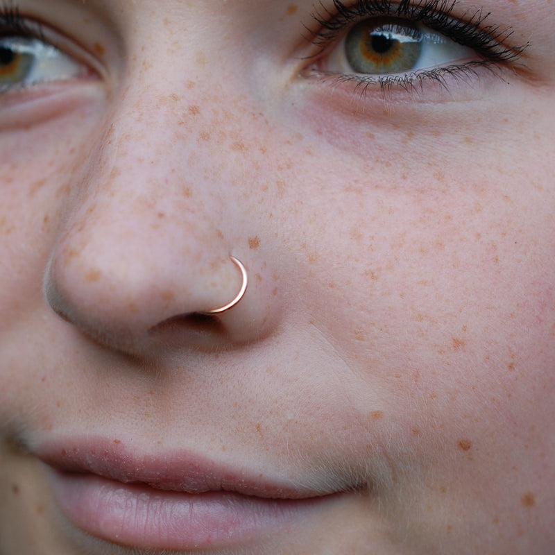 18g rose gold nose ring hotsell