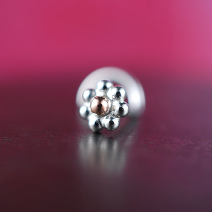 Daisy Nose Stud with Rose Gold Center