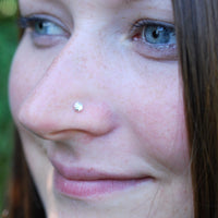 rainbow moonstone gemstone in sterling silver nose jewelry