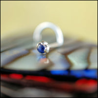 sapphire and sterling silver nose stud